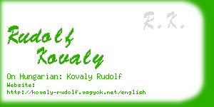 rudolf kovaly business card